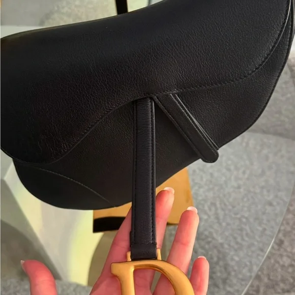 Dior Black Saddle Bag with Gold Hardware - Picture 2 of 9